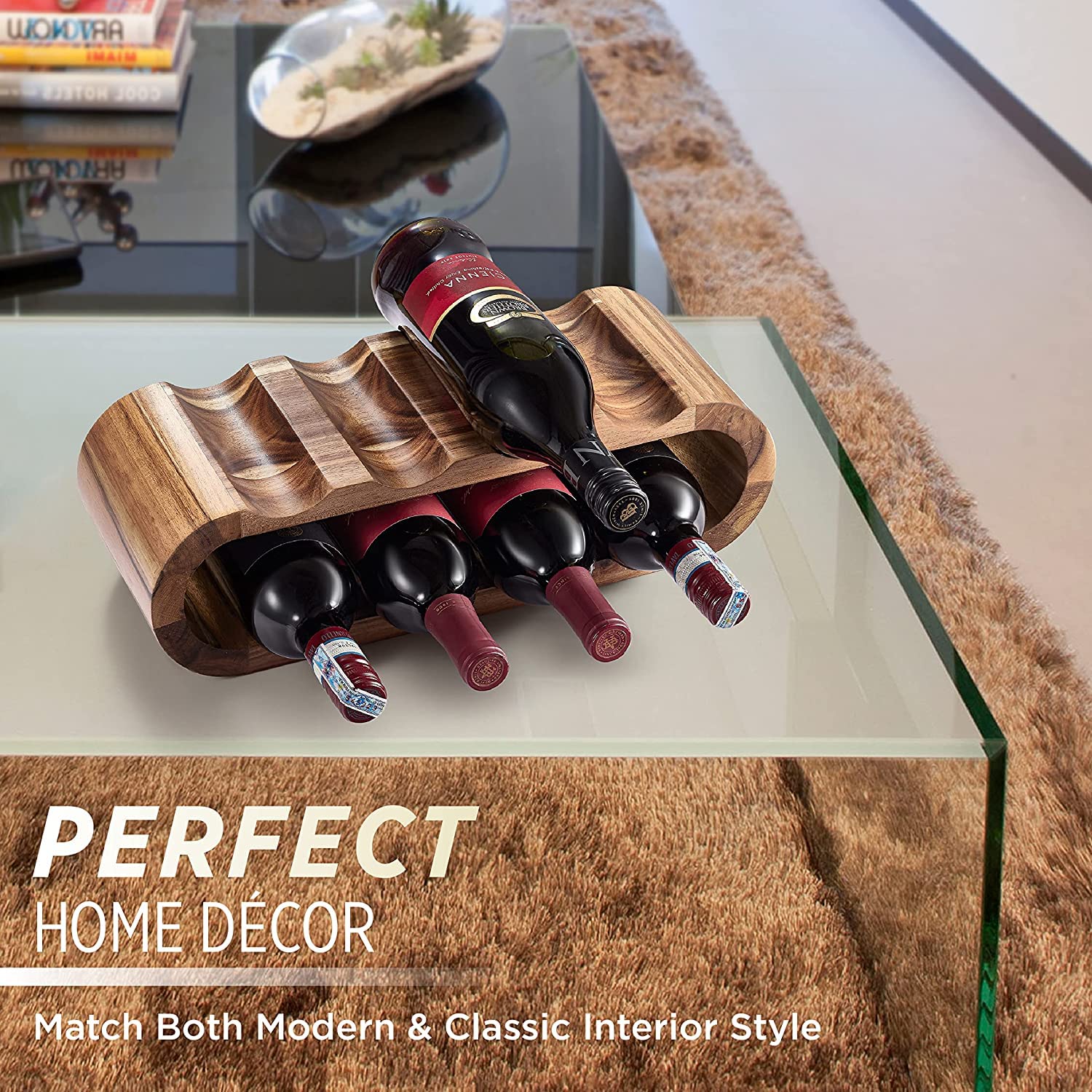 Casier à Vin En Bois Massif Pour 3 Bouteilles