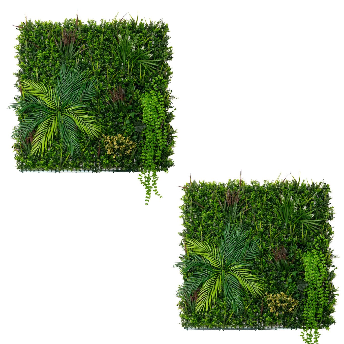 2Pcs Artificial Plant Wall Panel 100 x 100cm Alina Living Foliage Greenery Tiles Indoor Outdoor Weather & UV Resistant Grass Fence Hedge Privacy Backdrop Garden Home Décor Snap & Lock Fixings Included