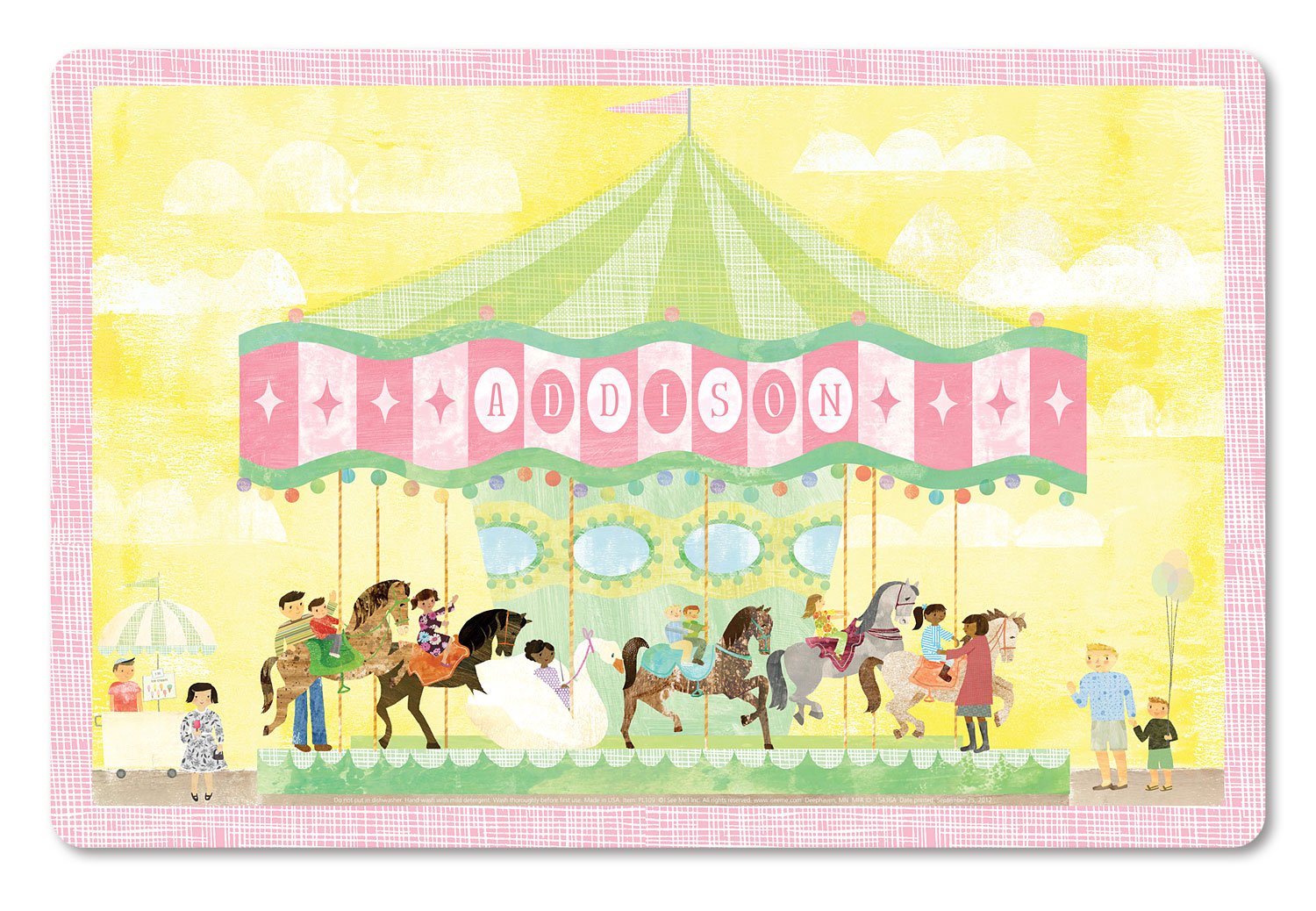 Personalized Placemat for Kids, Carousel - I See Me!