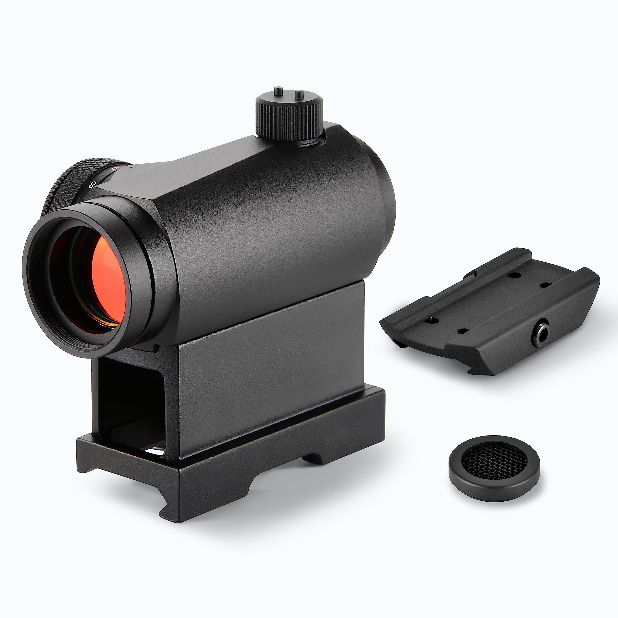 AOMEKIE Red Dot Sight 3 MOA Reflex Sight 11 Brightness Setting with 1'' Quick Release Riser Mount