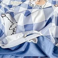 Vista 6 de LAMEJOR Juego de funda de edredón tamaño individual con bonito diseño de cuadros/cachorro (1 funda de edredón + 2 fundas de almohada)