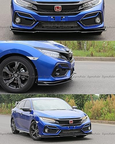 Miniatura 5 de Se adapta a Honda Civic Hatchback 2016-2021 y Si JDM GLOSS BLACK PARACHOQUES DELANTEROS