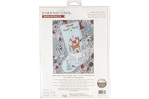 Dimensions Woodland Stack Counted Cross Stitch Christmas Stocking Kit