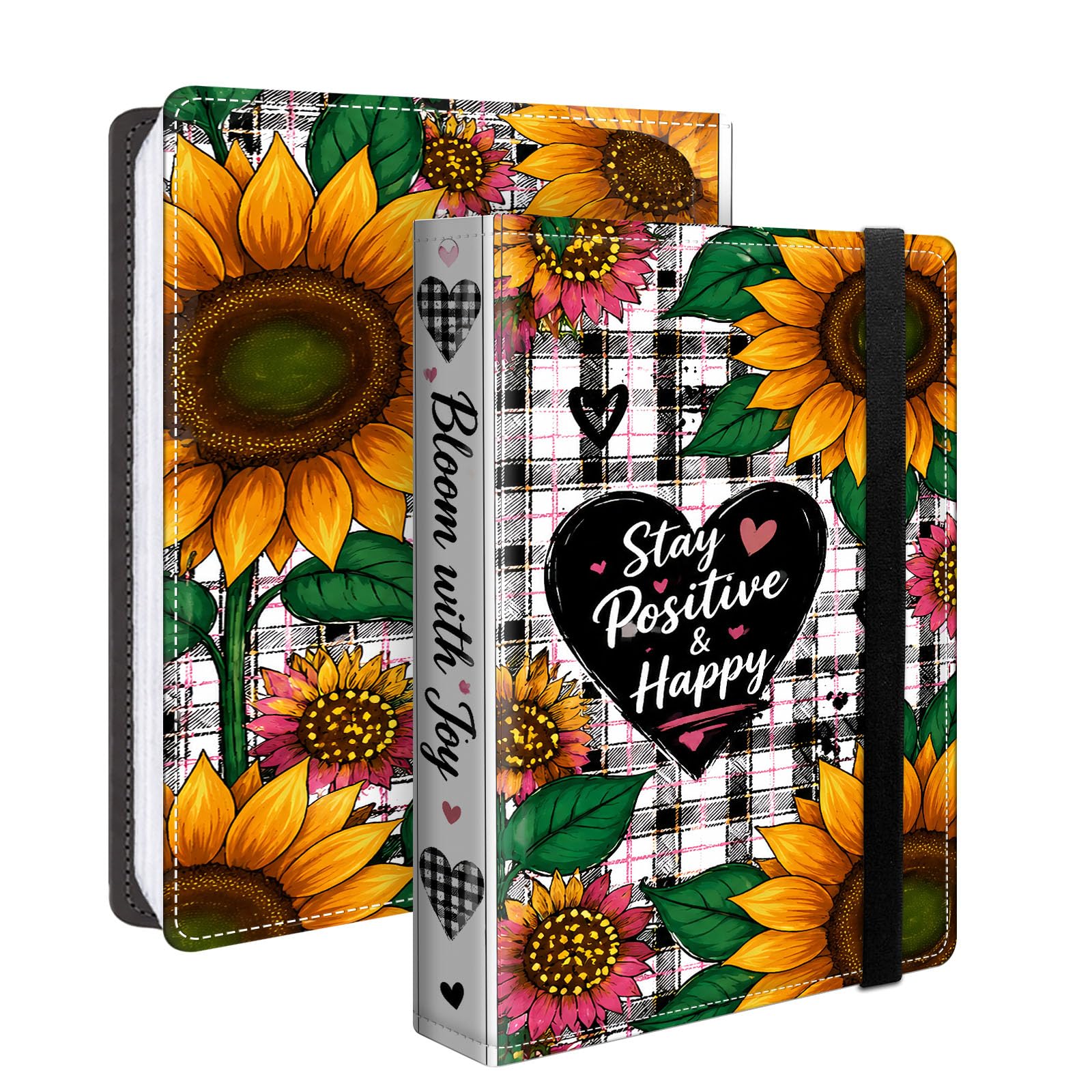 Photo Album 4x6 120 Pockets Sunflower Plaid Pattern