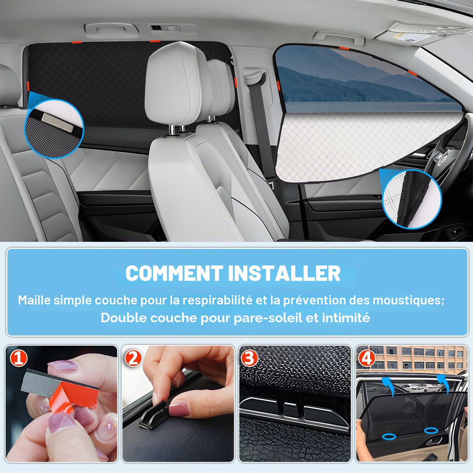 XCBYT Pare-Soleil Double Couche Détachable pour VW Golf 8 MK8 2020-2023