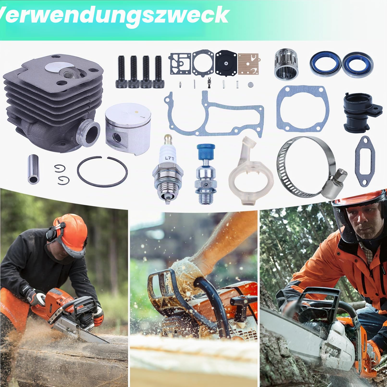 52mm Zylinder Kolben Bausatz für Husqvarna 372XP 371 365 362 375K Große Bohrung Serie Ersatzteile 503 93 93 72