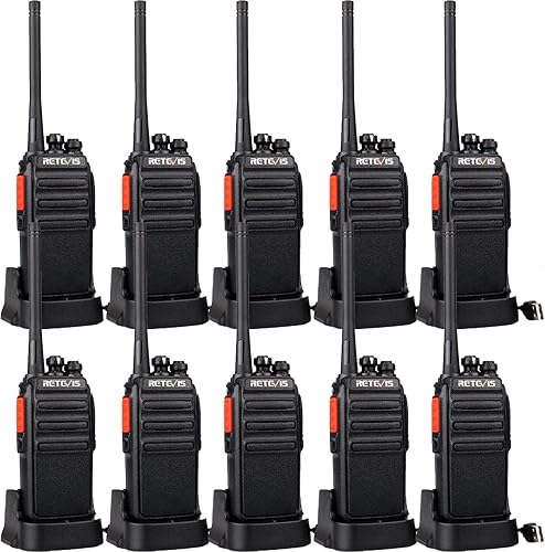 Miniatura 10 de Retevis H-777S Walkie Talkies para adultos radio de 2 vías de largo alcance Walkie Talkies con auricular y juego de micrófono base de carga USB