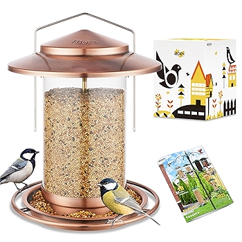 iBorn金属鸟食器户外挂式大屋顶鸟 feeders