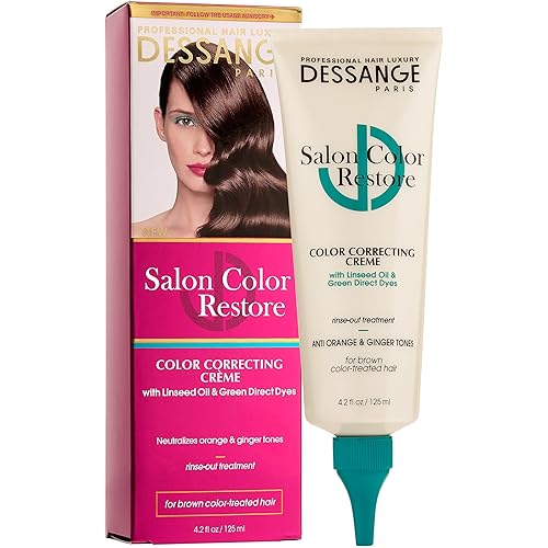 Dessange Salon Color Restore Color Protect System Crema correctora de color para cabello castaño, 4.2 onzas líquidas