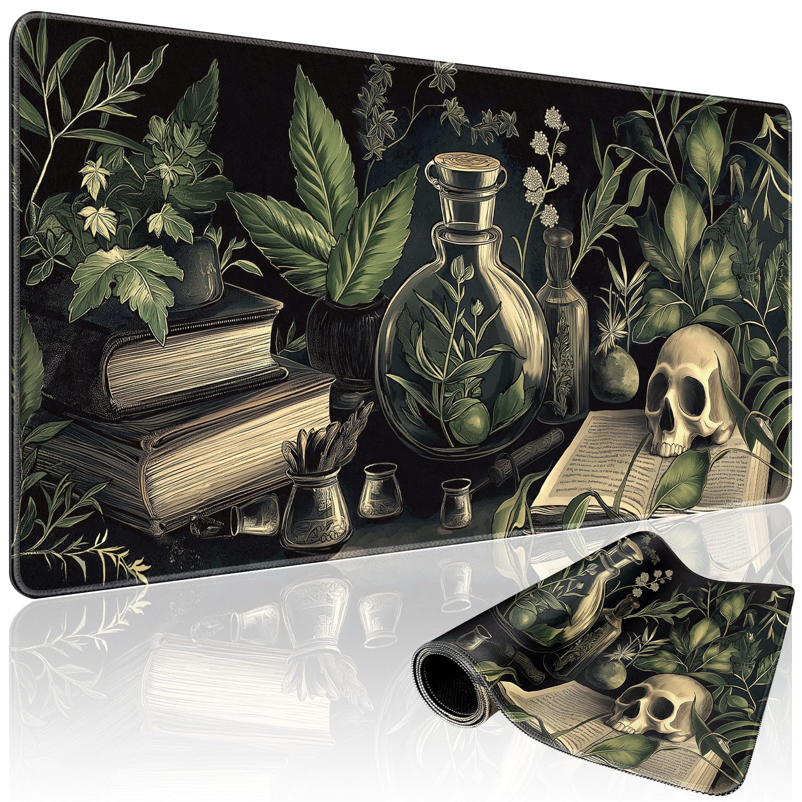 Mcapirivo Gothic Dark Botanical Large Gaming Mouse Pad