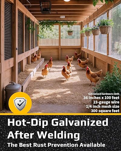 Miniatura 15 de Trenk Hardware Cloth - Rollo de malla de alambre de 1/2 pulgada, 36 x 50 pies, calibre 19, valla de alambre de pollo y malla de alambre de rata