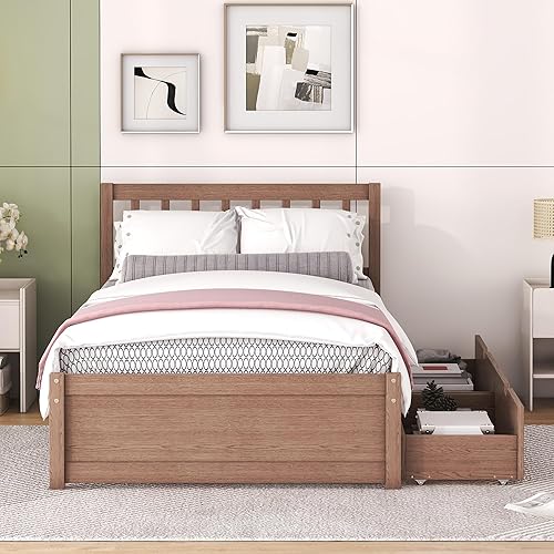 Miniatura 23 de HomSof Marco de cama flotante de tamaño individual de diseño moderno, nogal Nuez,Blanco,https://www.amazon.com/dp/undefined