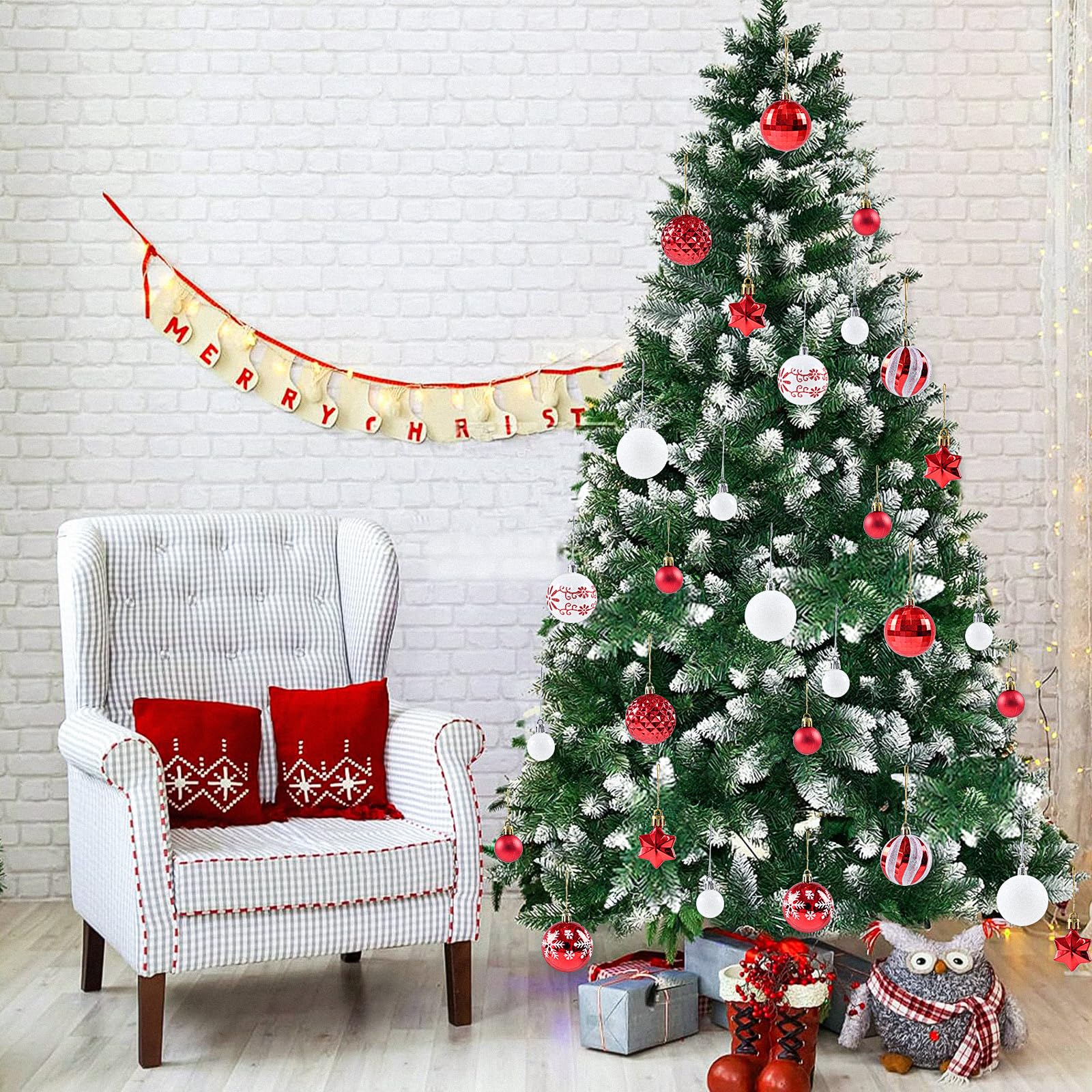 100 Boules De Noël Couleur Rouge Et Or Pour Décorer Votre Sapin De Noël - Le Poisson Qui Jardine