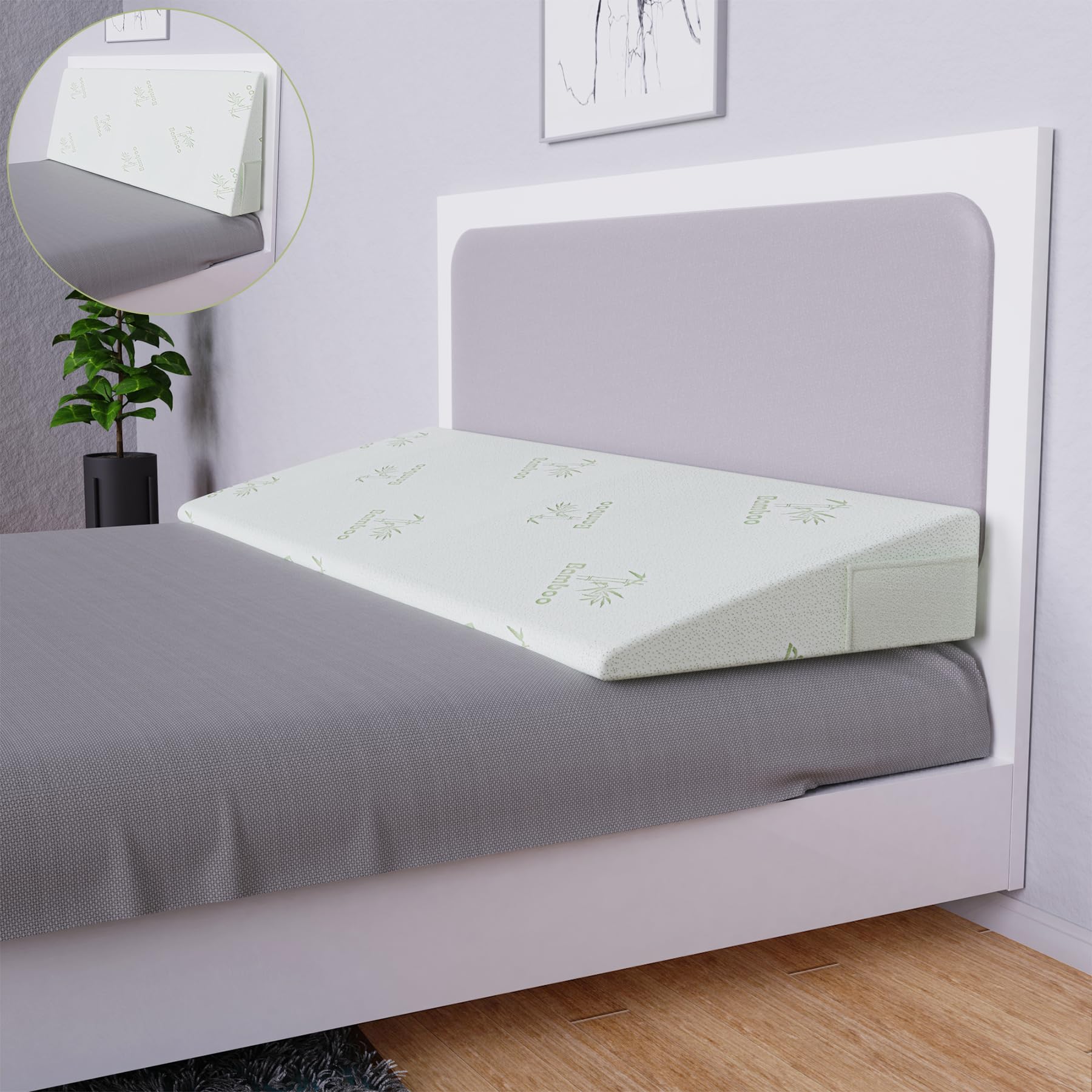 Cuscino a cuneo extra largo per alleviare il reflusso acido, altezza 10,2 cm, cuneo per materasso queen size, elevatore inclinato, cuscino a cuneo per dormire, russare dopo chirurgia, 10,2 x