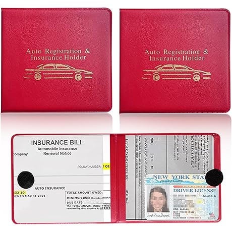 Sturdy Card Wallet for Vehicles: 2-Pack Car Registration Holder