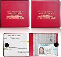 Vista 36 de Ziciner Soporte para Seguro de Registro de Automóvil, Paquete de 2 Organizador Esencial de Documentos de Tarjetas de Auto para Guantera con Cierre
