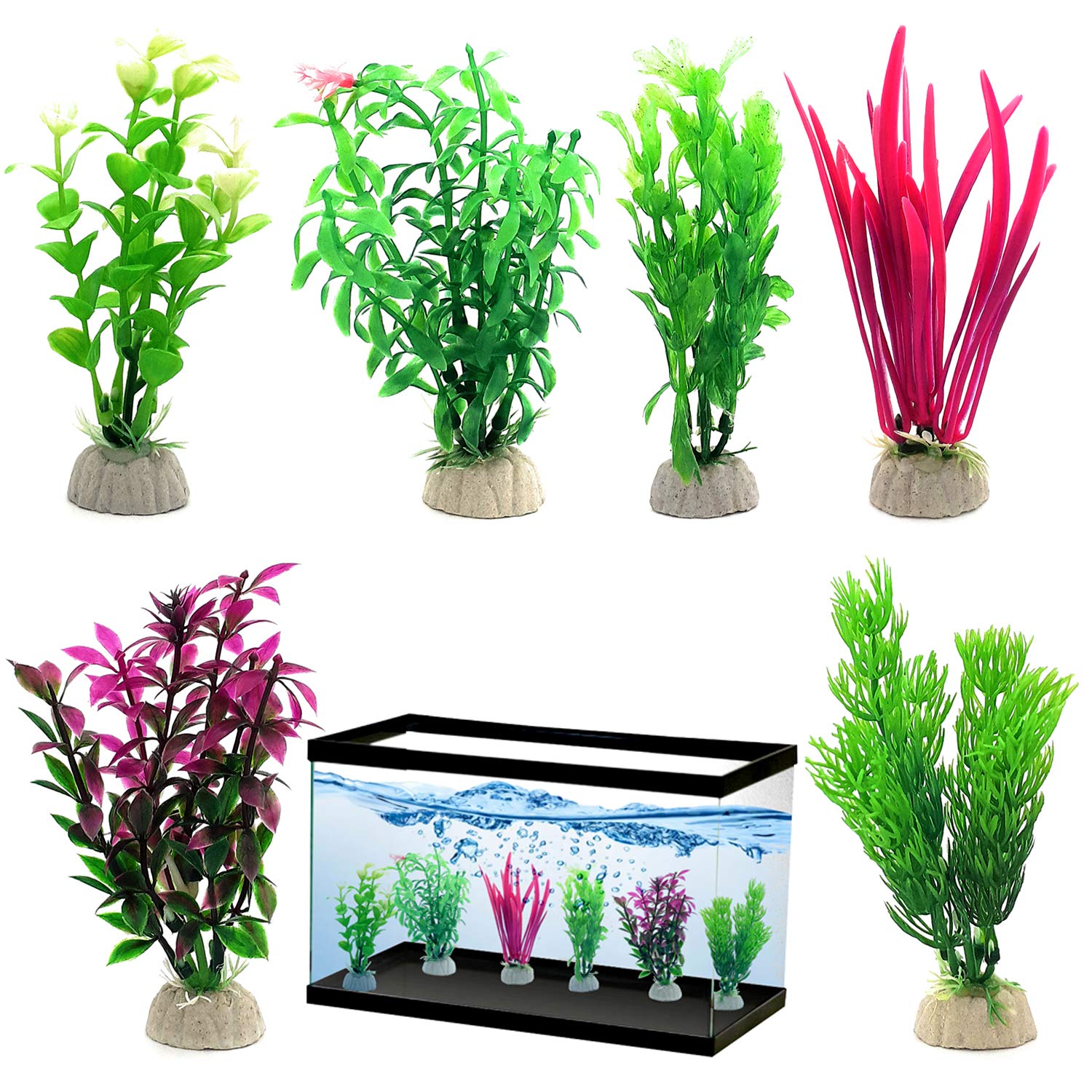 VENUS AQUA Aquarium Decoration Artificial Plant for Fish Tank DIY Craft Set of 6 pcs (B08NDLBS94) Amazon Price History, Amazon Price Tracker