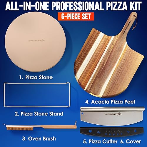 Miniatura 26 de Kitchenstar Cortador de pizza de 14" Cuchillo de acero inoxidable afilado para rebanar - Estilo balancín con cubierta de hoja Picar y rebanar a)