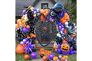 178 Pieces Halloween Balloon Arch Kit with Assorted Halloween Themed Balloons