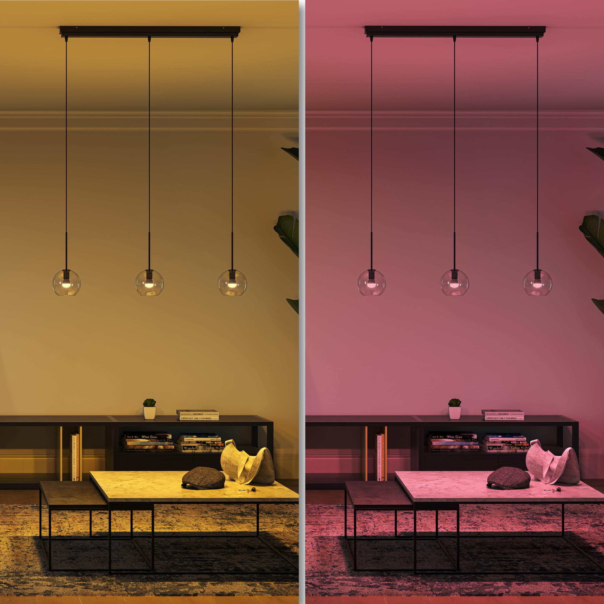 Philips Hue Starterpaket - E14 - mit 4 Kugel LED Lampen - Weißes und Farbiges Licht - inkl. 1 Hue Bridge - Hue White and Color Ambiance