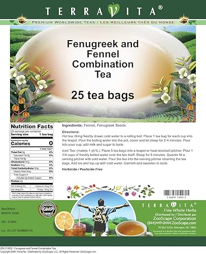 Miniatura 2 de Té combinado de fenogreco e hinojo (25 bolsitas de té, ZIN 513932)