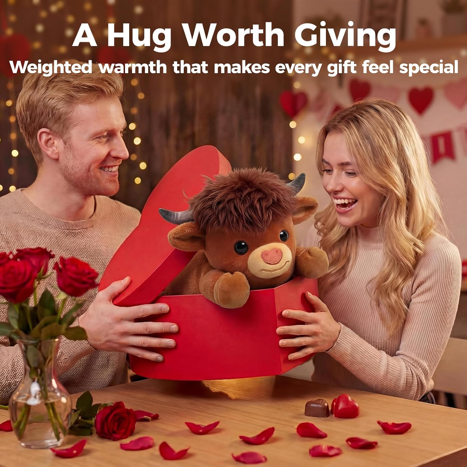 Mewaii Weighted Stuffed Animals with Microwavable Heating Pad - 5 lbs Adjustable, Heatable & Coolable Stuffed Animal for Realistic Hug, Removable Inner Pad, Plush Gifts for Kids (Amber Brown, 23 Inch) - Image 7