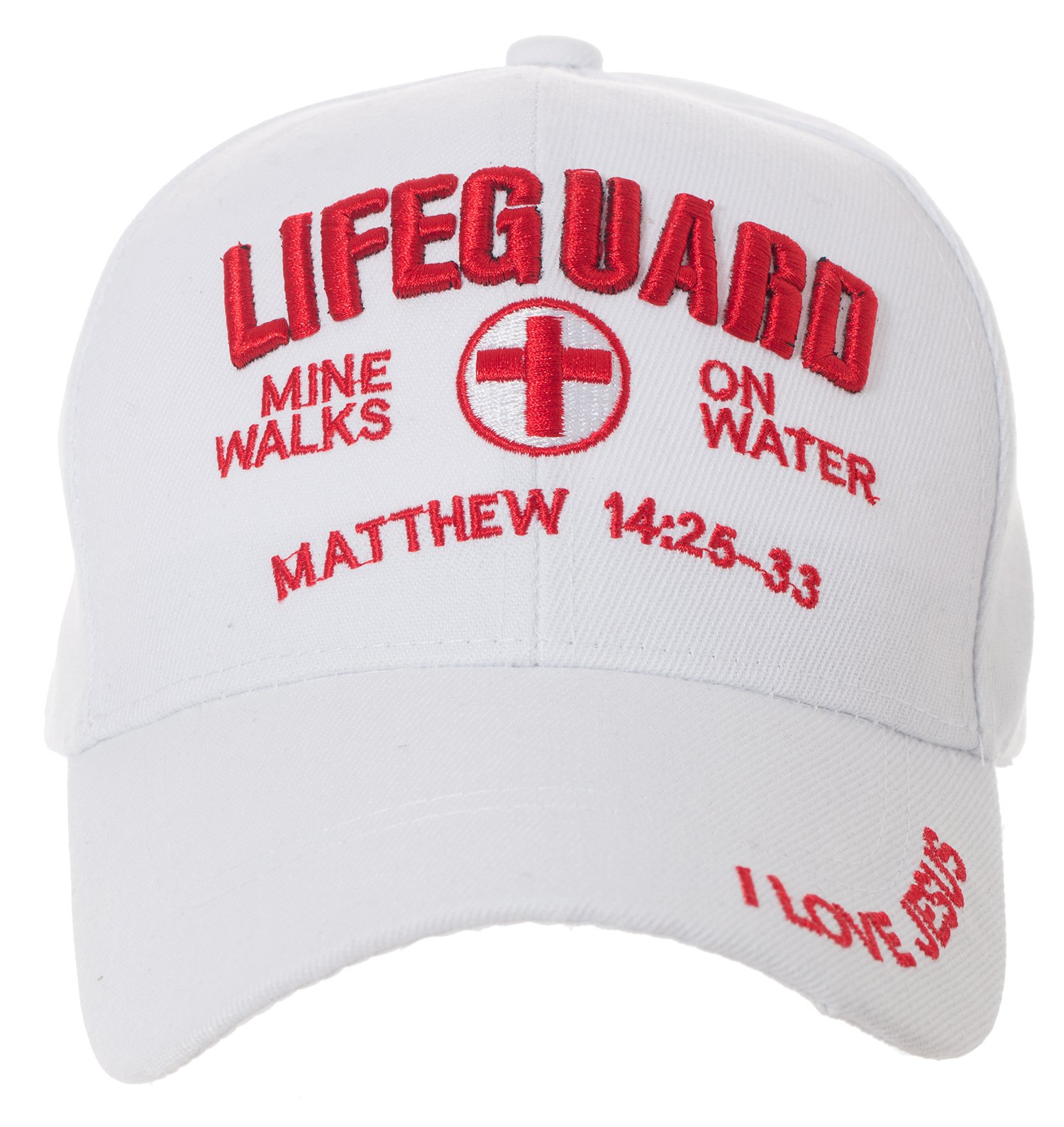 Matthew 14:25-33 Mine Walk on Water Hat - Religious Christian Gift (White)