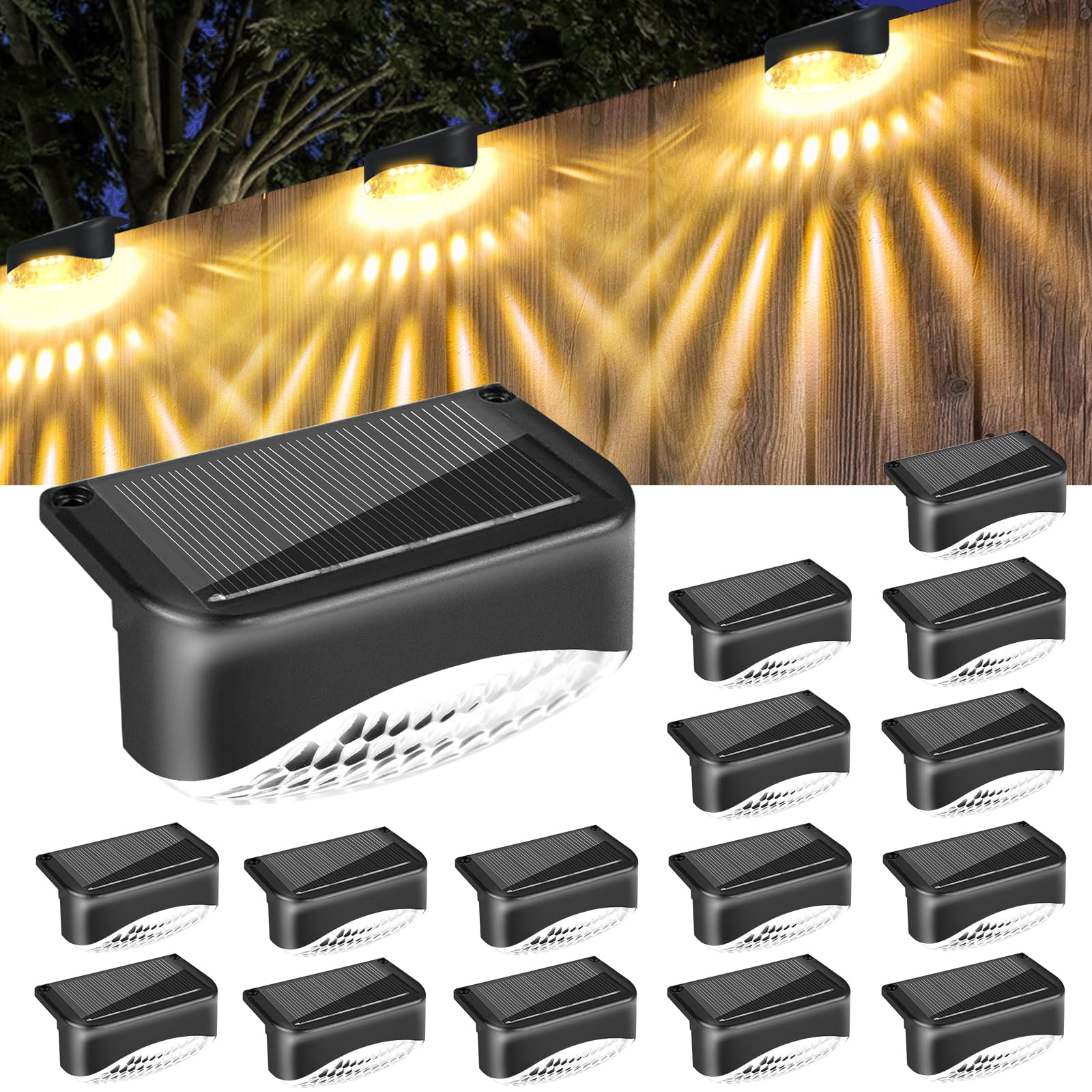Bzavor Solarlampen für Außen Garten,16 Stück IP65 Wasserdichte Solarleuchten Garten Deko,Zaunbeleuchtung Solar,Led Gartenleuchten,Balkonbeleuchtung Lampe Outdoor