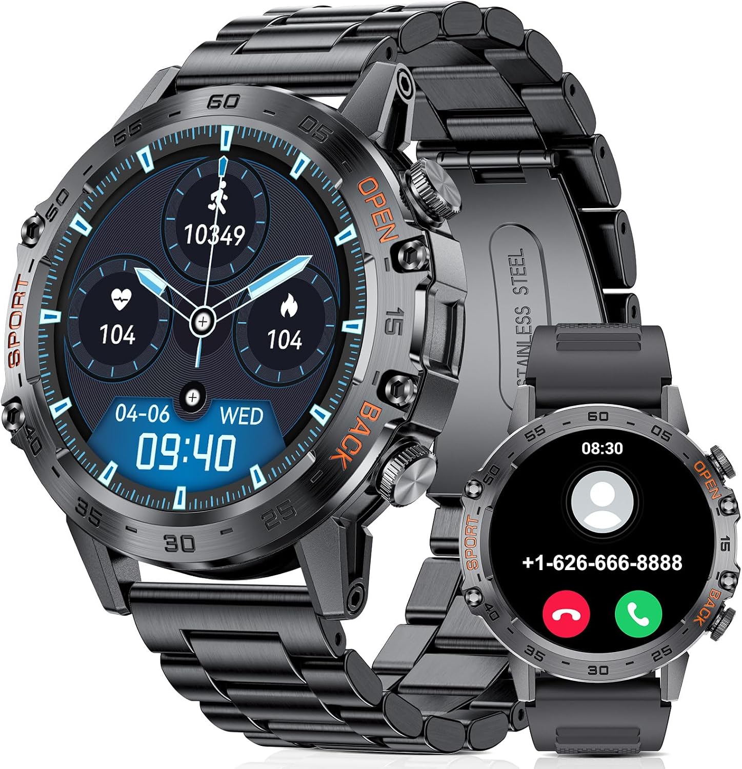 LIGE Military Smart Watches for Men(Answer/Dial), 1.39''Rugged Outdoor ...
