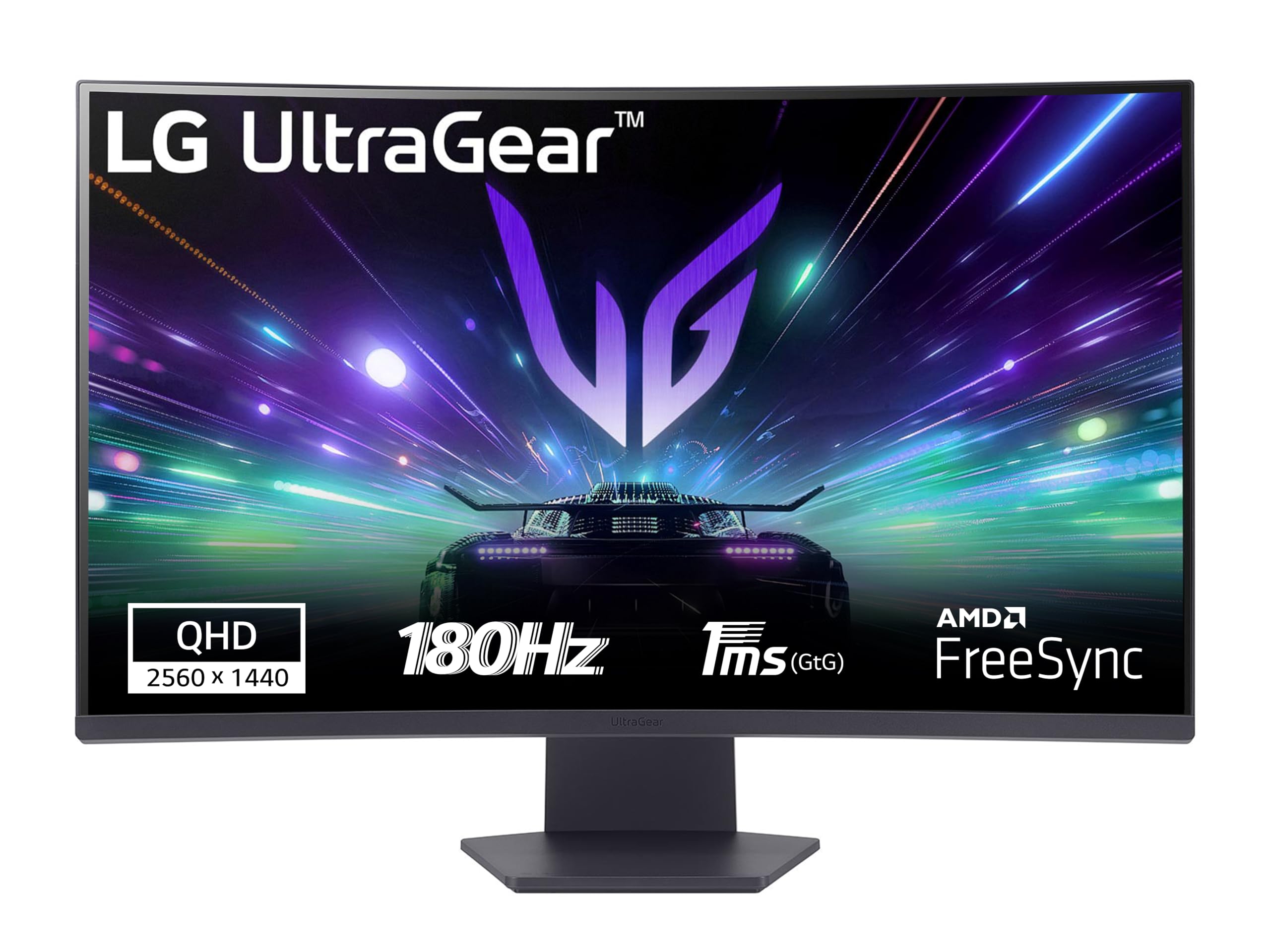 LG UltraGear 32GS60QC Monitor Gaming 32" Curvo QHD (2560x1440), 180Hz, 1ms, AMD FreeSync Premium, HDR 10, HDMI 2.0, DisplayPort 1.4, AUX, Flicker Safe, Nero