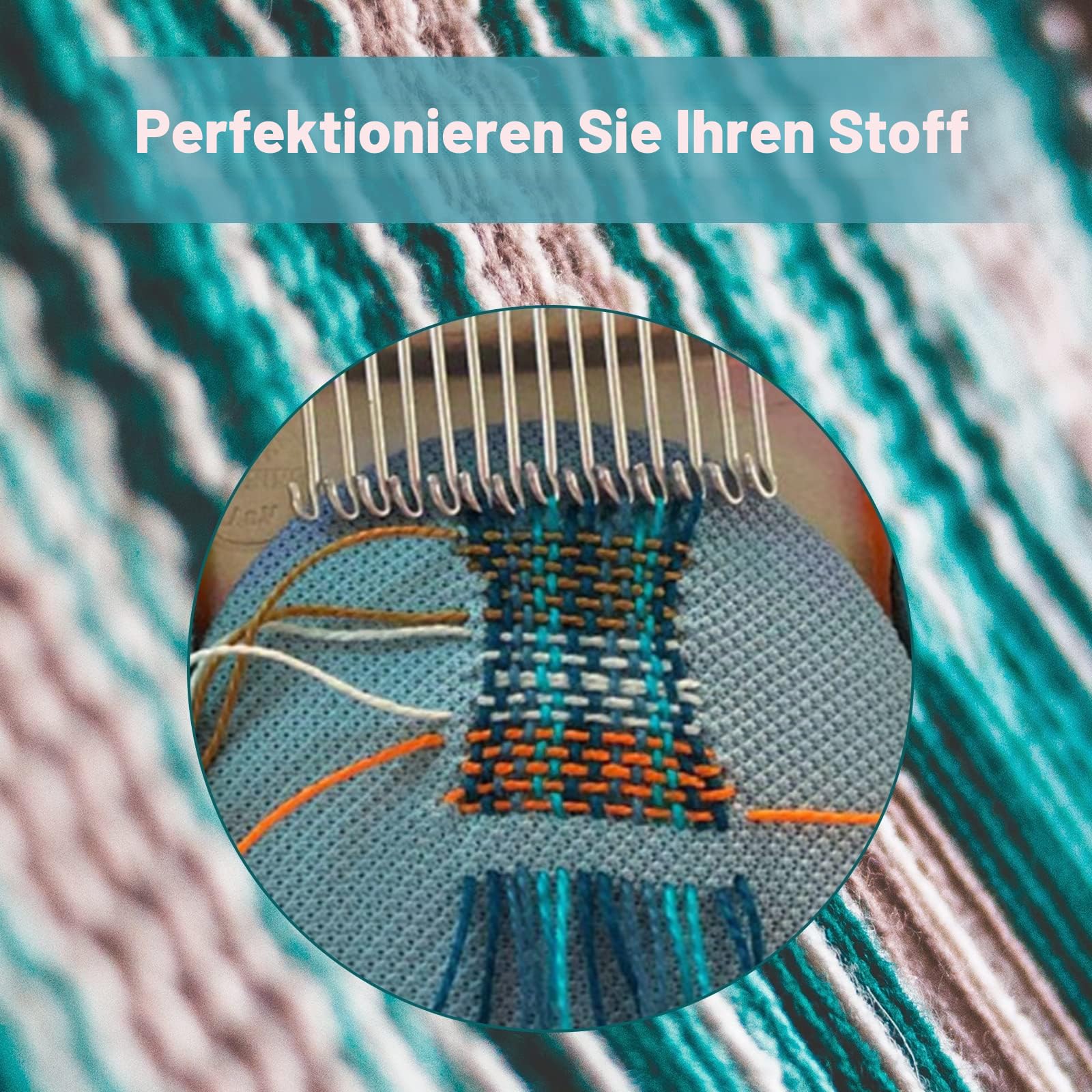 TOYMIS 1 Set kleiner Webstuhl für das Weben, Speedweve Loom aus Holz, mit komplettem Zubehör, Darning Loom Maschine für Heimwerker, Flicken, Nähen, 14 Haken