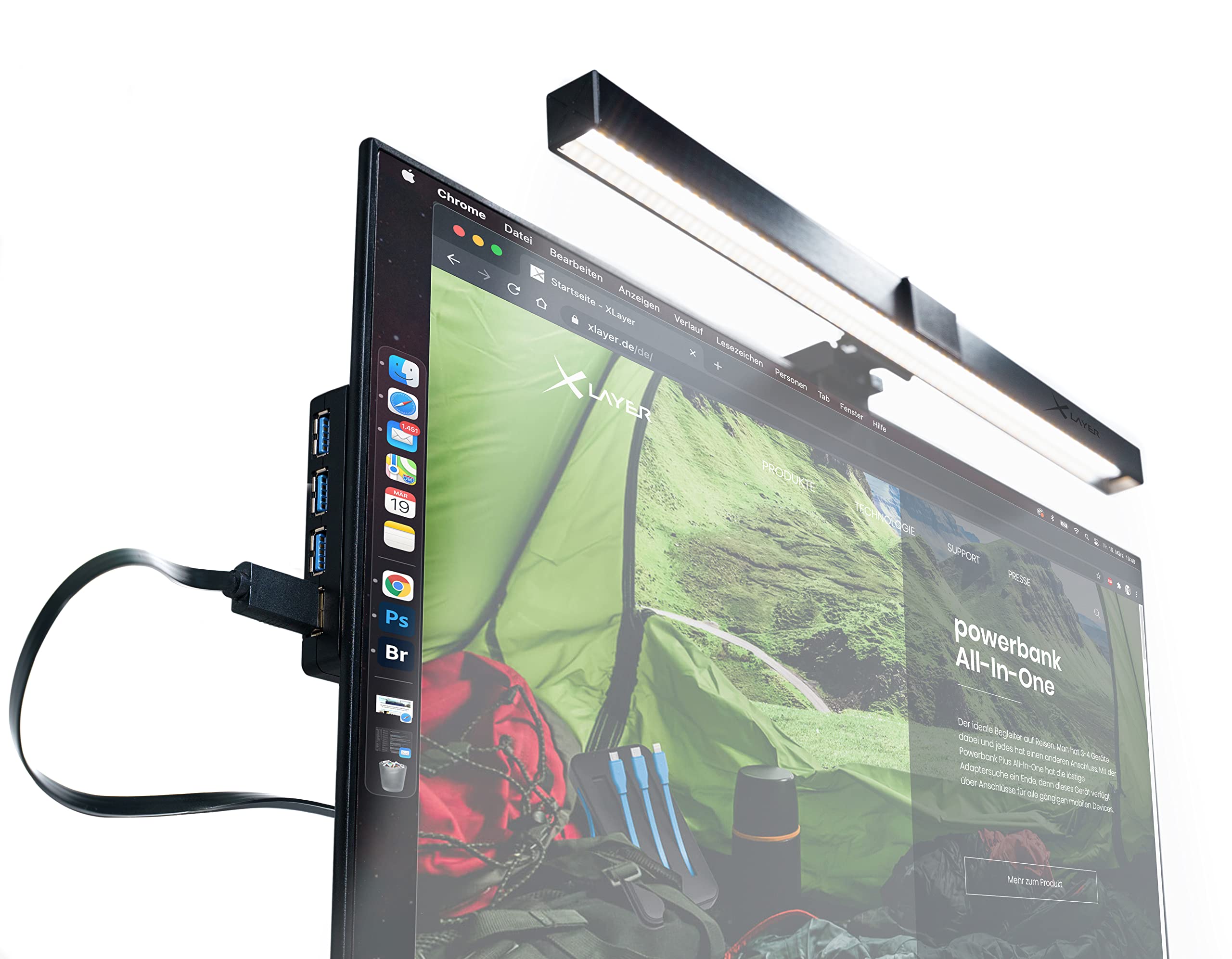 Xlayer Monitor-Lampe USB Monitorlampe 6 W noir