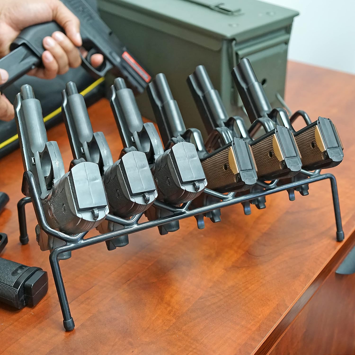 Handgun Rack 6 Gun Model, Black : Sports & Outdoors