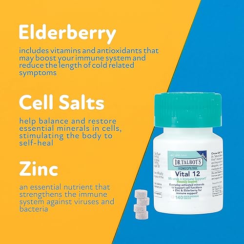 Miniatura 4 de Dr Talbots Vital - 12 tabletas de inspiración natural minerales y apoyo inmunológico disolución rápida 140 unidades