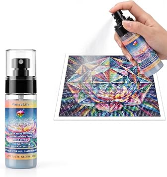 VansyLife Diamond Art Sealer Spray, 30 Minutes Fast Drying, Secure Diamond Fixing & High Gloss Finish, Diamond Art Tools & Accessories, Simple Spray Application, No Brush Required 1 Pack
