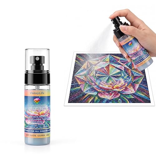VansyLife Diamond Art Sealer Spray, 30 Minutes Fast Drying (1 Pack) | High Gloss Finish, Secure Diamond Fixing, Simple Spray Application, No Brush Required, Diamond Art Tools & Accessories