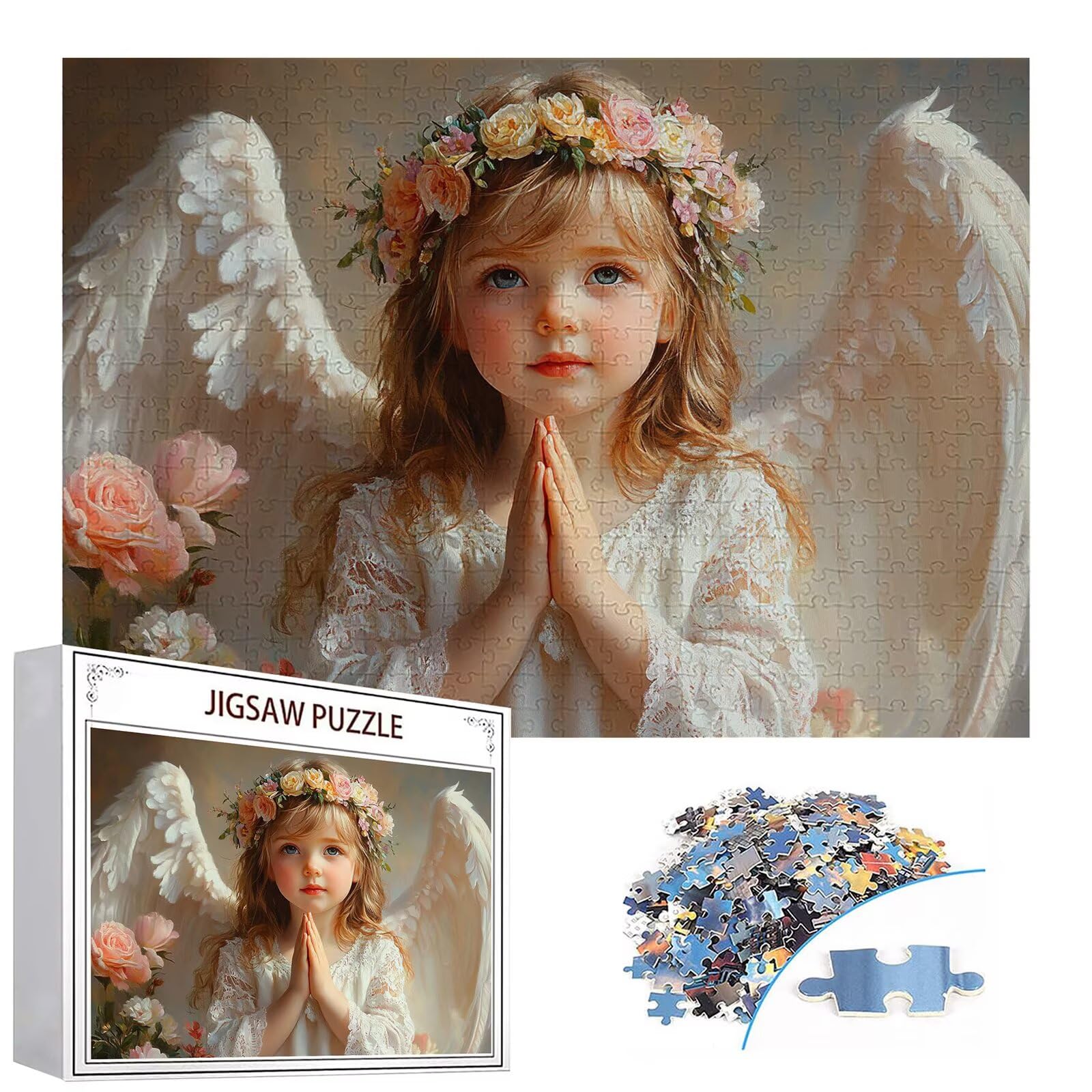 Puzzle 4000 elementów anioł puzzle dla dorosłych dziewczyna 141 x 87 cm unikalne rzemiosło klasyczne 3D drewniana układanka do rodzinnych gier biznesowych, układanka do samodzielnego wykonania nawet