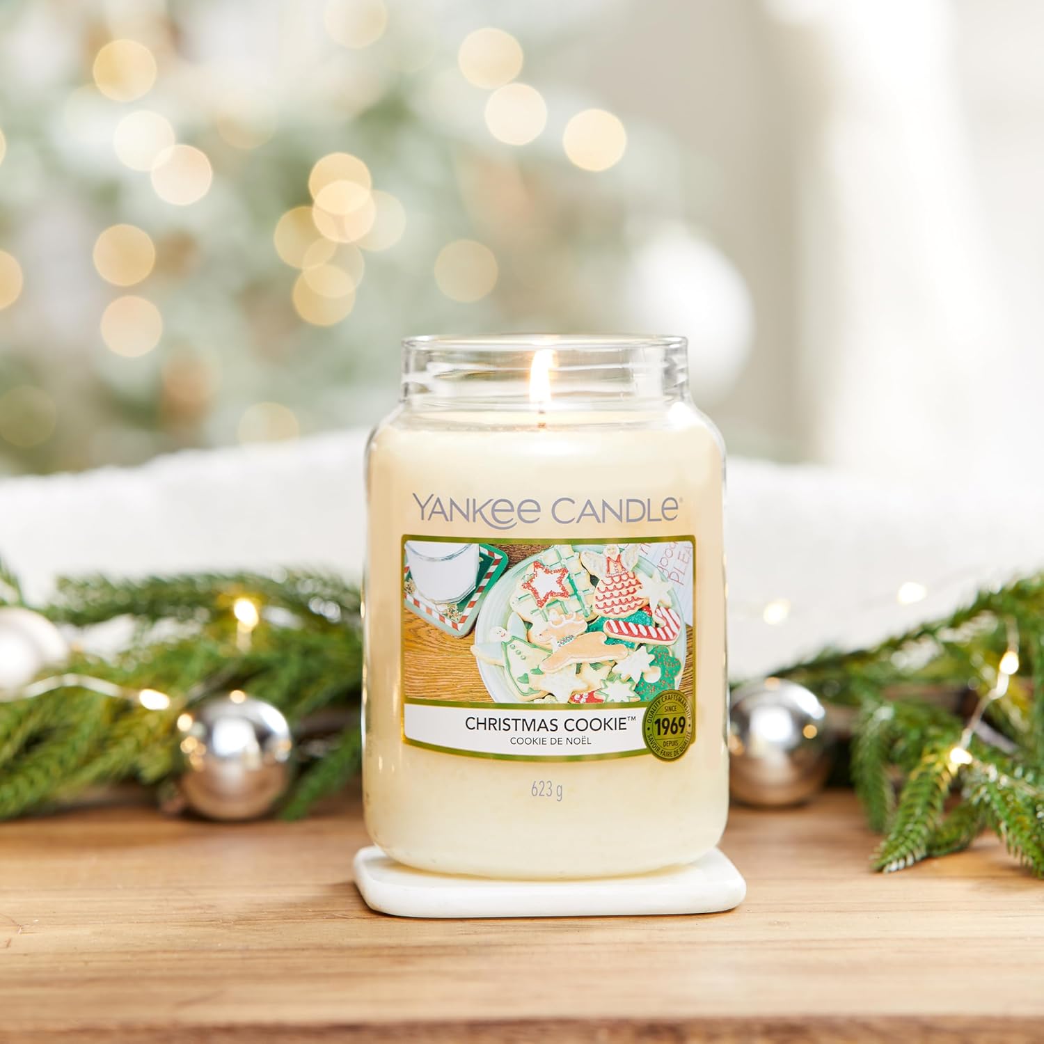 Yankee Candle Duftkerze im Glas (groß) | Christmas Cookie | Kerze mit langer Brenndauer bis zu 150 Stunden | Perfekte Geschenke für Frauen