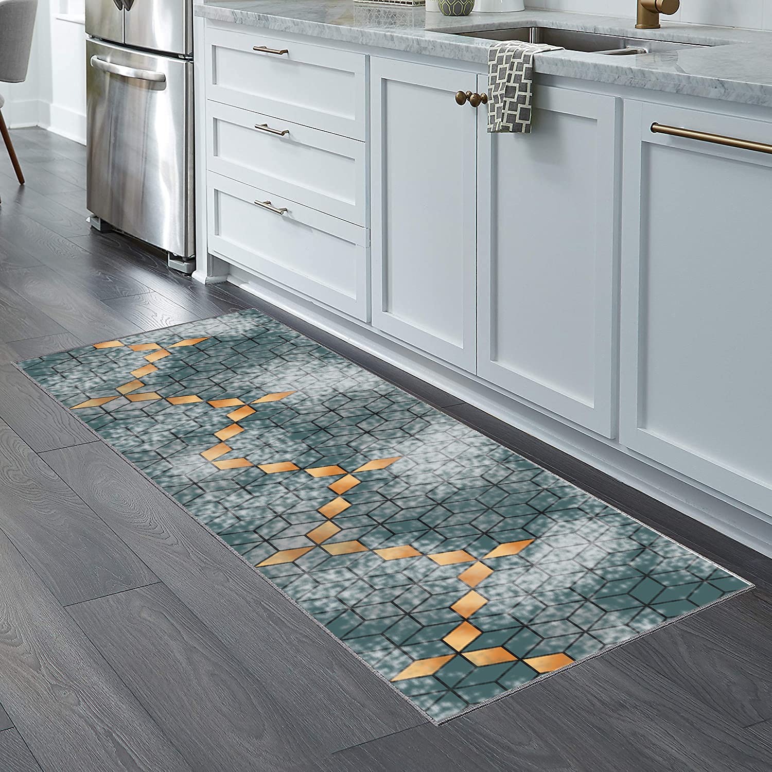 Tappeti Salotto Moderni Tappeto Salotto Moderno, Durevole Facilmente Lavabile Adatto per Cucina e Bagno 100x280cm