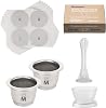 Madama - Refillable and Reusable Pod Compatible with Nespresso. Stainless Steel with Aluminium Lids. Pack of 2 pods and 100 Aluminium Adhesive Lids