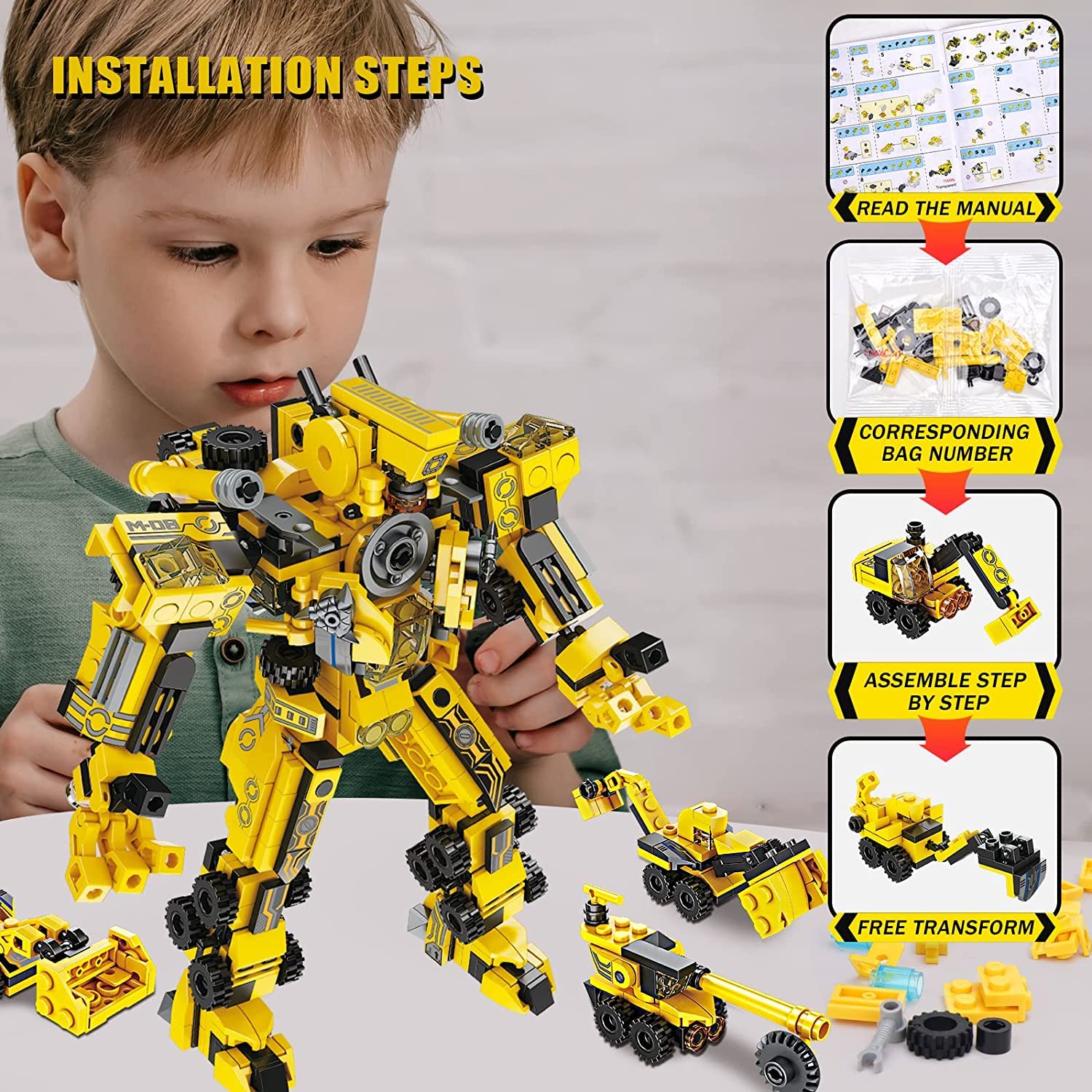Robot Building Toys 573 PCS, 25 in 1 Construction Toy
