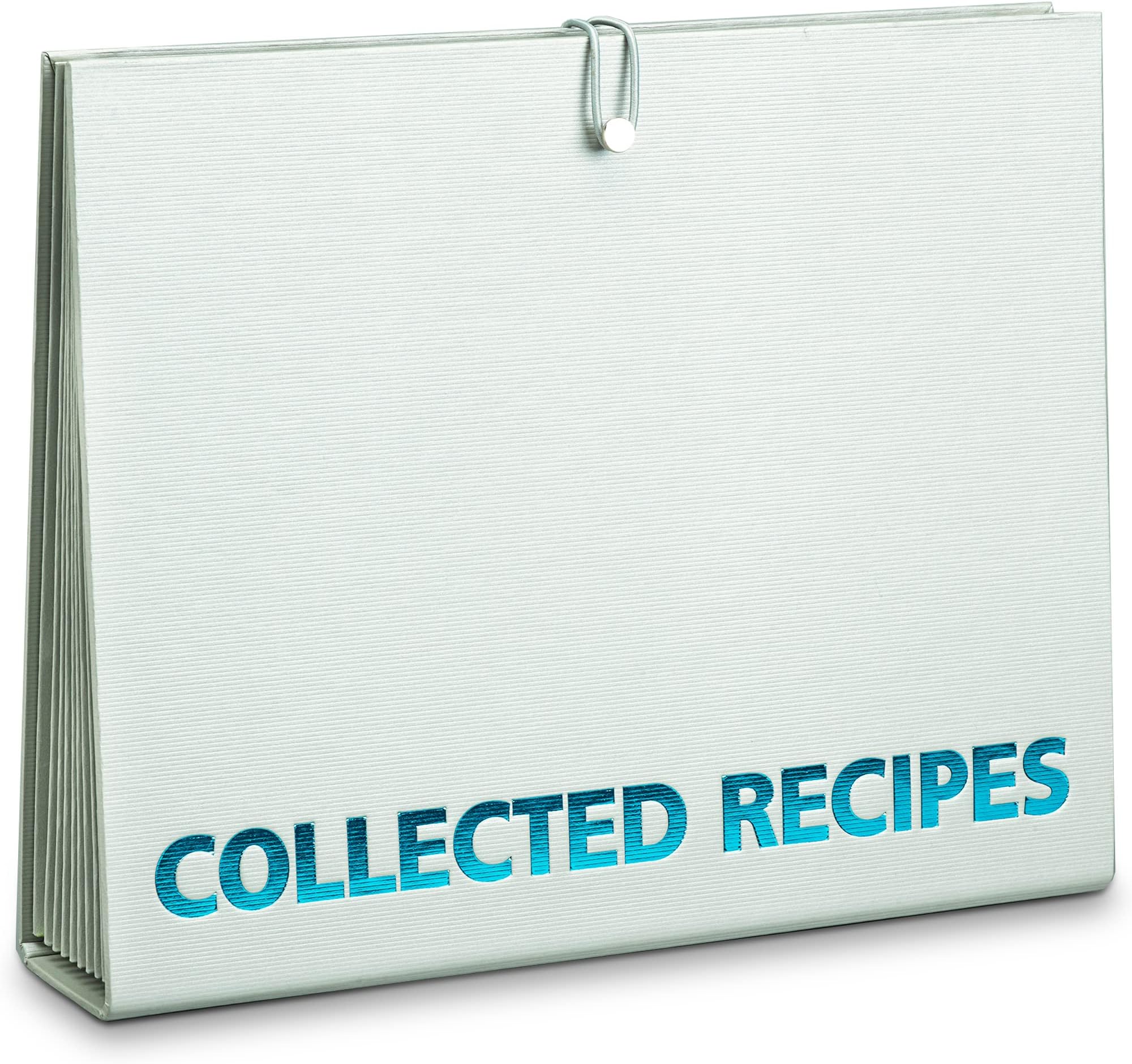 Turquoise & Gray Recipe File Organizer - Expanding Accordion Style Organizer with Dividers - Meadowsweet Kitchens