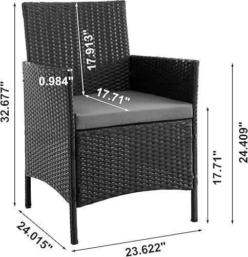 Miniatura 4 de Manhattan Comfort Imperia - Juego de conversación de patio de 4 piezas, muebles de exterior de ratán de acero, incluye 2 sillones modernos, sofá