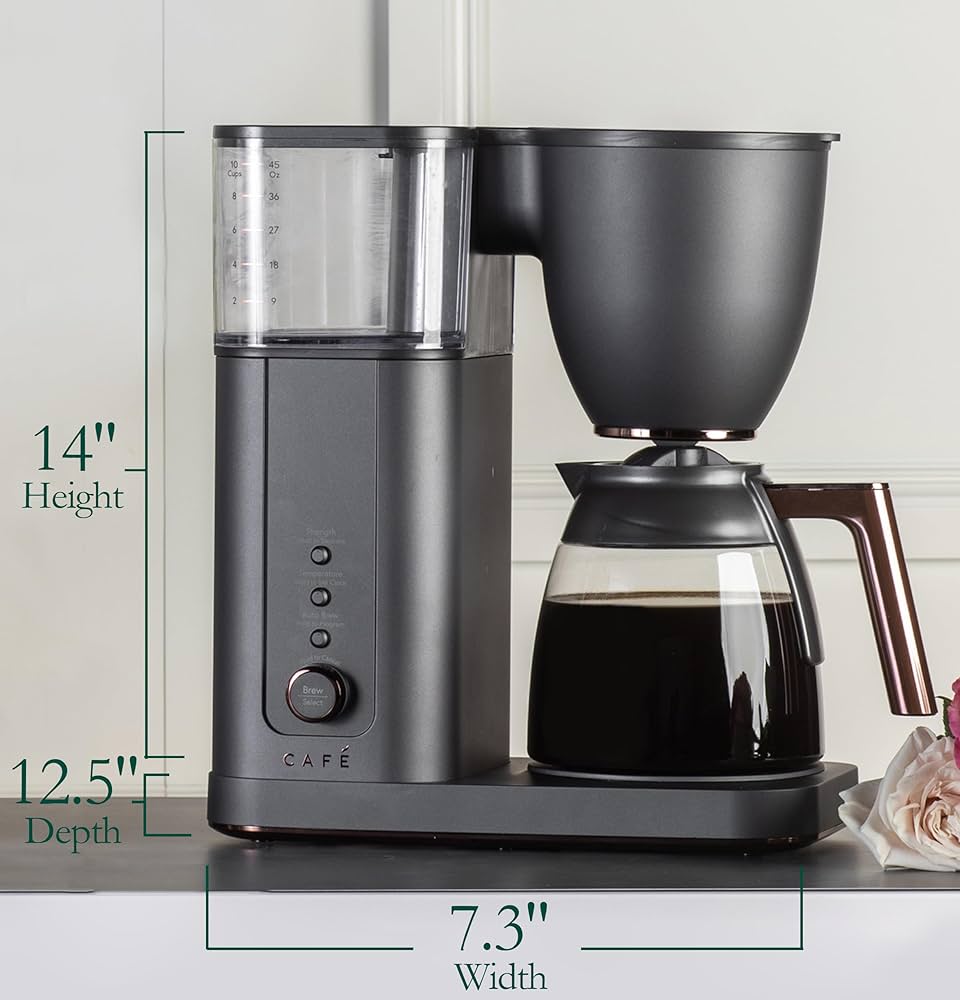 Café Specialty Drip Coffee Maker, 10-Cup Glass Carafe, WiFi
