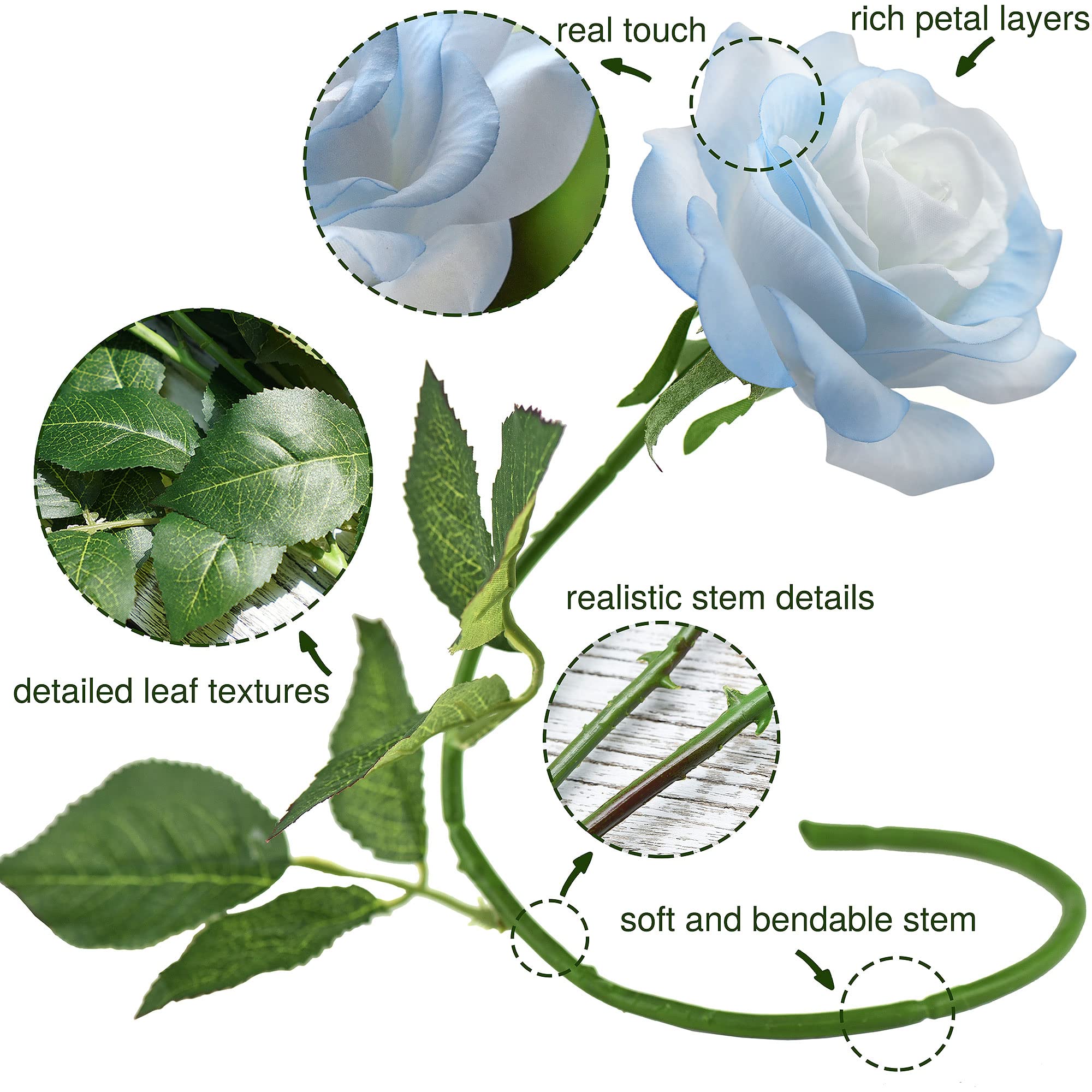 Amazon.com: FiveSeasonStuff 12 Stems Artic ICY Blue Artificial