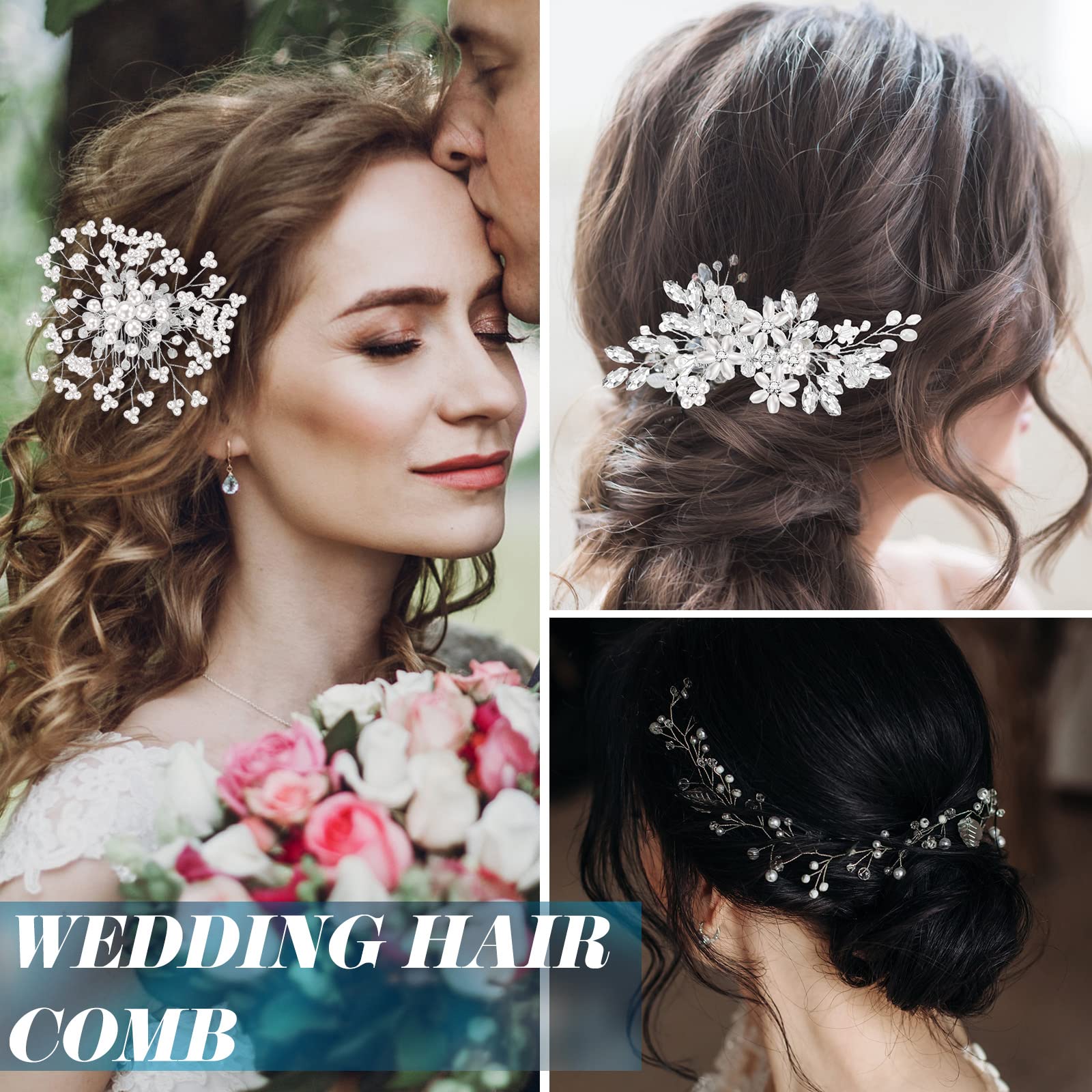 Maitys 44-Piece Faux Pearl Crystal Hair Accessories Set