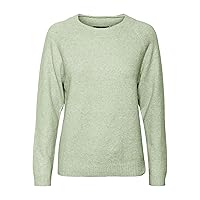 VERO MODA Vmdoffy LS O-Neck Blouse Ga Noos Pullover da Donna, Reseda/Dettaglio: mélange