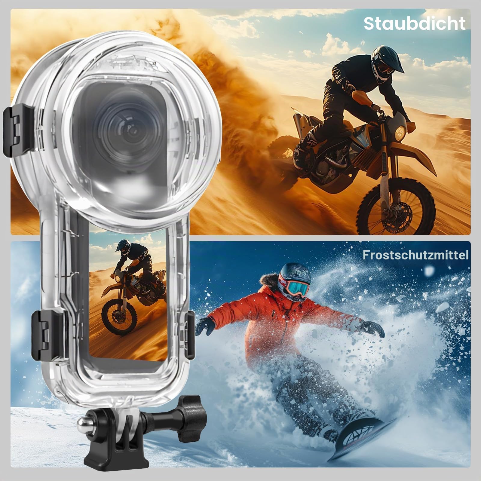 PULUZ 60 m wasserdichte Tauchhülle für Insta360 X5, unsichtbares Unterwassergehäuse, versiegelte Schutzhülle für Insta360 X5 360-Grad-Fotografie-Kamera-Zubehör