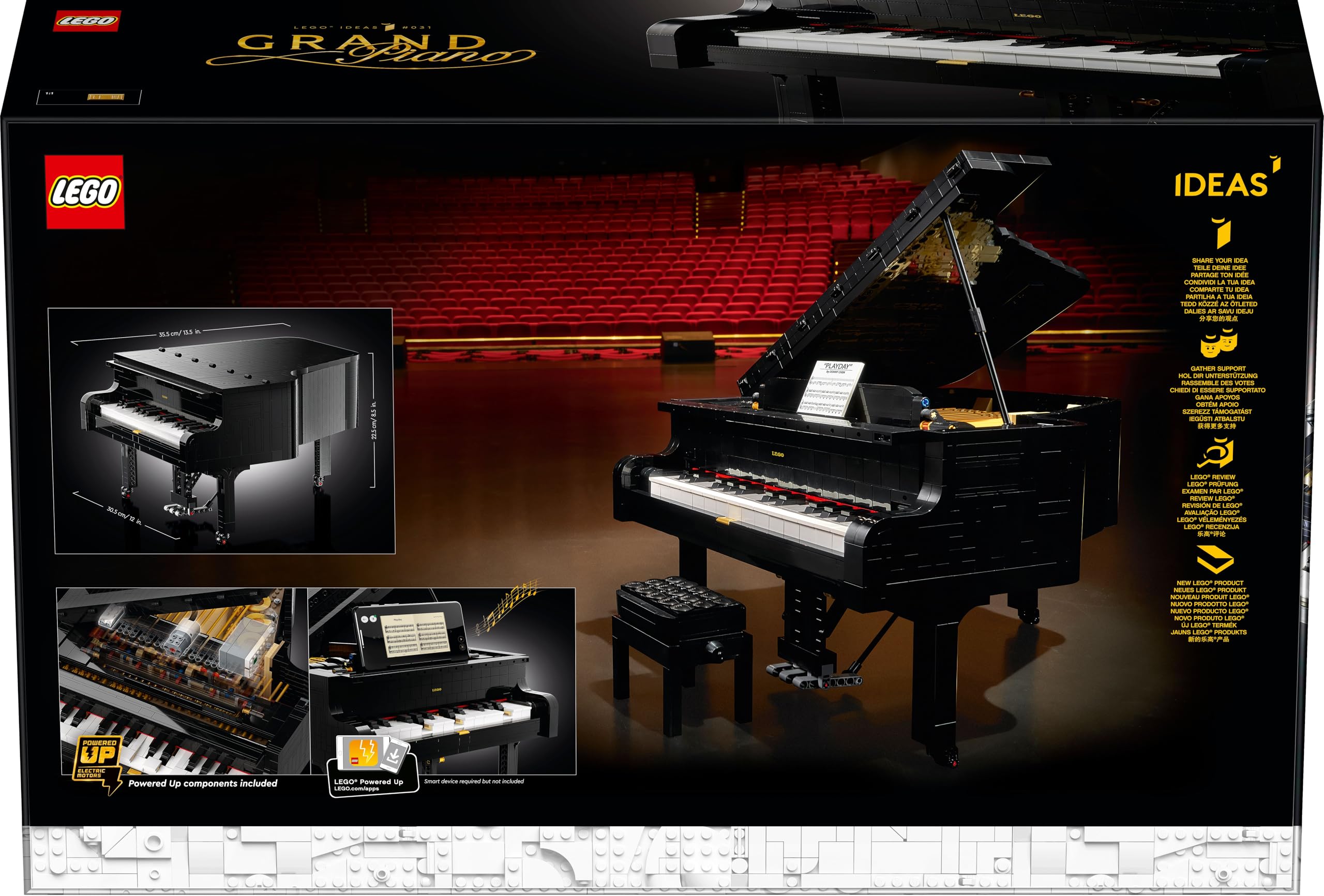 LEGO Ideas Konzertflügel (21323); Bauset; Ihr eigener Konzertflügel; tolles Modellbauprojekt geschätzten Pianisten, Musiker, Musikliebhaber oder Bastler (3.662 Teile)