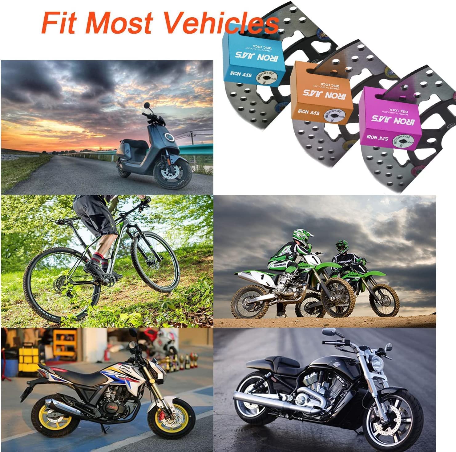 Garosa Serrure De Moto étanche Antivol Universel Motocyclettes